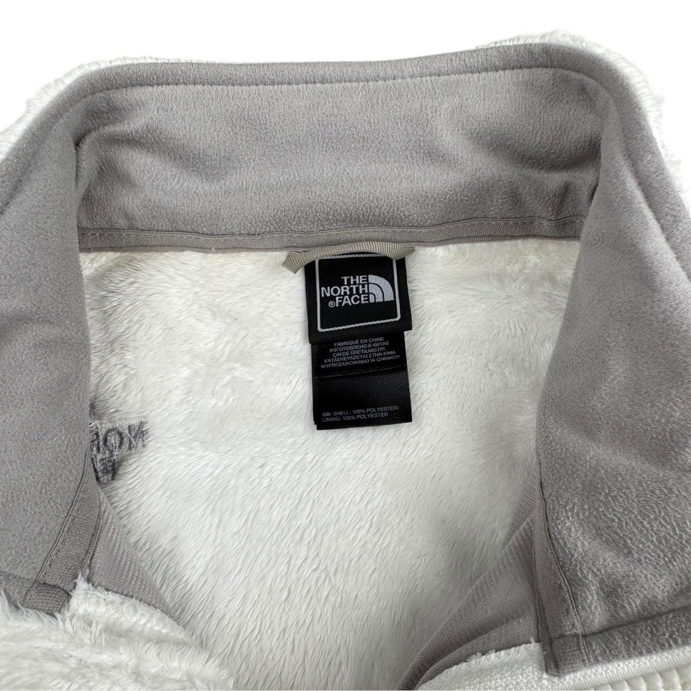 The North Face Fuzzy Fleece Jacket White Full Zip Women's L Regular 199 - Picture 5 of 8